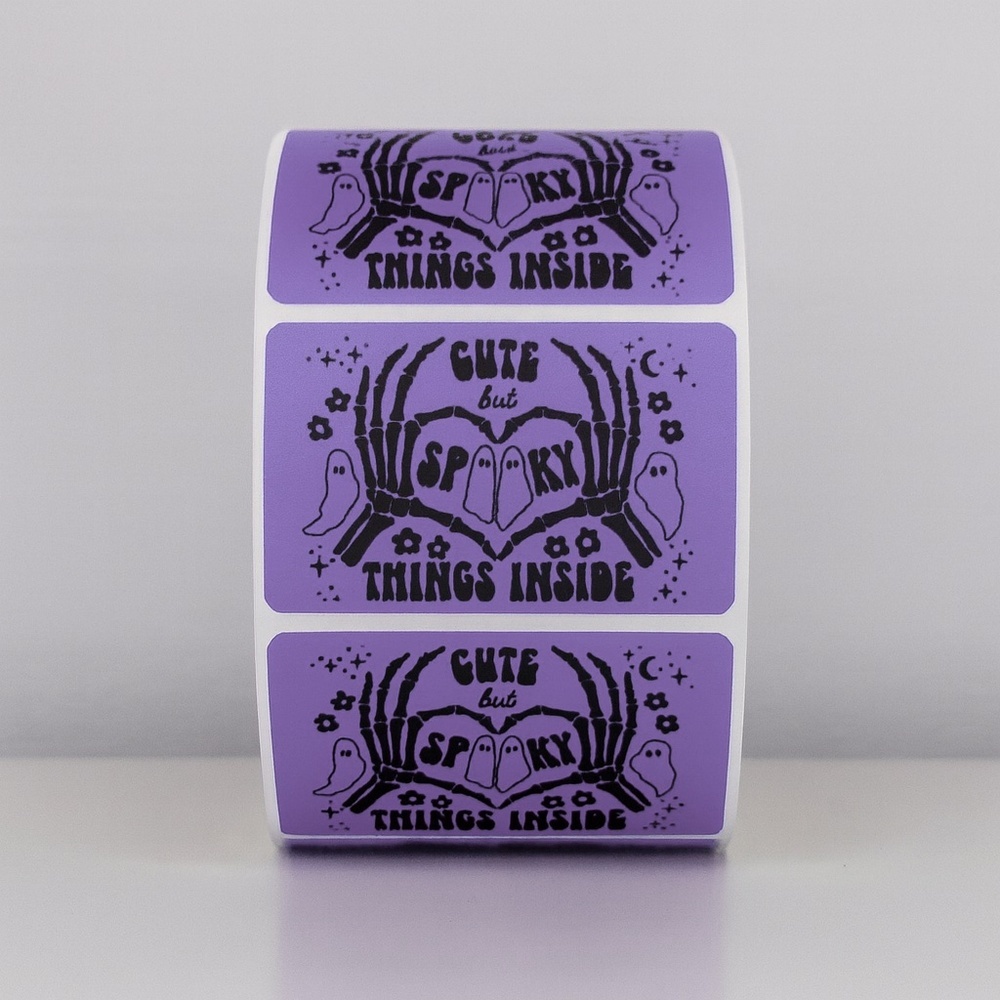 100 Cute But Spooky Stickers Roll 2x1 inch – Halloween Packaging Labels